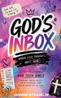 „God's Inbox: A Prayer Journal for Teen Girls“ steht im Mittelpunkt, umgeben von lebhaften Farben und symbolischen Zeichnungen.