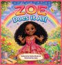 "Zoe Does it All" steht oben. Ein Mädchen in einem bunten Kleid streckt die Hände aus, umgeben von Regenbogen und Natur.