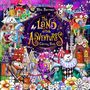 "The Land of Little Adventures. Buntes, magisches Land mit fröhlichen Charakteren, Blumen, Häusern und Zirkuszelt."
