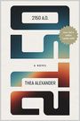 "2150 A.D. A Novel" von Thea Alexander, mit einem Abzeichen: "Over half a million copies sold!" Hintergrund ist abstrakt.