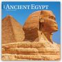 Text: "2027 Ancient Egypt, 16-Month Calendar." Die Sphinx vor einer Pyramide. Klarer blauer Himmel im Hintergrund.