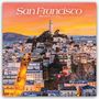 „San Francisco 2027 16-Month Calendar“. Eine Stadtansicht bei Sonnenuntergang mit dem Coit Tower im Hintergrund.