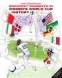 Text: "The Unofficial Greatest Moments in Women's World Cup History." Illustration von Fußballspielern und Flaggen verschiedener Länder.