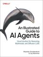 Text: "An Illustrated Guide to AI Agents. Visual Intuition for Reasoning, Multimodal, and Diffusion LLMs. Maarten Grootendorst & Jay Alammar." Illustration eines Delfins.
