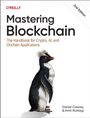„Mastering Blockchain“, 2. Auflage. Illustration eines Pinguins. Autoren: Daniel Cawrey, Amit Rustagi.