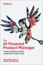 Text: The AI-Powered Product Manager. Darunter farbenfrohe abstrakte Illustration eines Vogels.