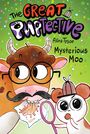 "The Great Puptective: Mysterious Moo" von Alina Tysoe. Illustration: Kuh mit Brille, Maus mit Lupe, Zeichnung „Cow“.