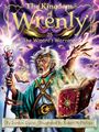 „The Kingdom of Wrenly, 25, The Wizard's Warning“. Ein Zauberer mit erhobener Hand, schwebendem Buch und Zauberstab.