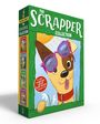 "The Scrapper Collection" steht oben, daneben ein fröhlicher Hund mit Sonnenbrille, blauer Himmel und Blumen.