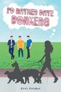 Text: "I'D RATHER DATE BONKERS". Drei Männer auf Wiese, verliebt. Frau mit drei Hunden spaziert, Silhouette. Cori Cooper.