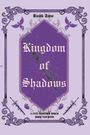 „Book Two“ oben, „Kingdom of Shadows“ zentral, „A fate together which binds you both“ unten; lila Design mit Schwertern.