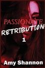 "PASSIONATE RETRIBUTION 1" von Amy Shannon. Ein Gesicht im Hintergrund, teils verdeckt von Haaren, in Rottönen dargestellt.