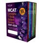 "MCAT Complete 7-Book Subject Review 2027-2028" auf einer lila Box mit spiralförmigem DNA-Motiv und sechs farbigen Büchern.