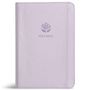 "Lavendelfarbenes Cover mit lila Logo und 'Holy Bible' darunter, schlicht und elegant."