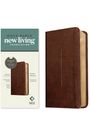 "Holy Bible New Living Translation", braunes Ledereinband mit Kreuz, Pocket Thinline Edition, NLT-Logo.