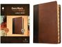 "Every Man's Bible", große Schrift, Deluxe Brown & Tan Edition, brauner Einband, Tab-Register sichtbar.