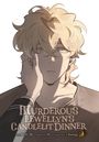„Murderous Llewellyn's Candlelit Dinner“. Ein Junge mit lockigem Haar wird nachdenklich gehalten.