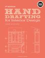 4th Edition Hand Drafting for Interior Design, Jane Hughes. Zeichnungen von Bauplänen, orange Hintergrund.
