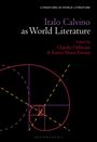 Text: "Italo Calvino as World Literature", herausgegeben von Claudia Dellacasa & Enrica Maria Ferrara. Spiralmuster auf schwarzem Grund.