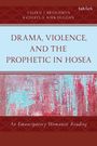Text: "Drama, Violence, and the Prophetic in Hosea". Bunte abstrakte Muster auf rotem Hintergrund.