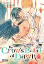Der Text oben links lautet "Sakuhiro House of Mist Series". Der Titel in der Mitte ist "The Crow's Ballad at Dawn". Zwei Figuren, eine mit Flügeln, stehen sich nah gegenüber.
