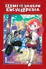 Titel: Izumi and the Dragon Book. Illustration: Ein Mädchen und ein Wolfsmensch in einer fantastischen Umgebung.