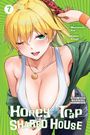 Titel: „Honey Trap Shared House“. Autoren: Masamune Kuji, Koichi Kozuki. Illustration einer jungen Frau mit blondem Haar.