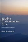 "Buddhist Environmental Ethics: A Contemplative Approach" von Colin H. Simonds steht vor einem Bergpanorama bei Sonnenaufgang.