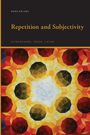 "Repetition and Subjectivity" steht mittig auf schwarzem Hintergrund. Darunter ein buntes, geometrisches Muster in Gelb und Rot.