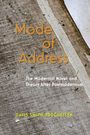 Text: "Mode of Address: The Modernist Novel and Theory After Postmodernism, Davis Smith-Brecheisen." Hintergrund: Leinenstruktur.