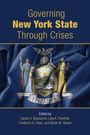 "Governing New York State Through Crises" steht oben. Unten sind vier Herausgeber aufgelistet. Das New York State Wappen ist zentral.