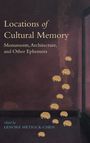 "Locations of Cultural Memory. Monuments, Architecture, and Other Ephemera." Mit gelben Blumenmotiven auf dunklem Hintergrund.