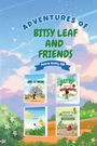 ADVENTURES OF BITSY LEAF AND FRIENDS von Dolores Conley. Vier farbenfrohe Buchcover mit Naturmotiven.