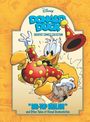 "Donald Duck Greatest Comics Collection: 'Big-Top Bedlam' and Other Tales of Visual Duckvolution." Eine dynamische Comic-Illustration von Donald Duck im Zirkuskostüm.