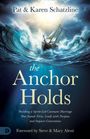 Buchtitel: "The Anchor Holds". Stürmische See mit einem Schiff, das gegen riesige Wellen kämpft.