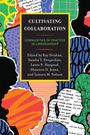 „Cultivating Collaboration“: Bunte Silhouetten und Muster umrahmen Text zu Bibliothekspraktiken.