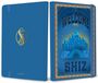 "Welcome to Shiz" und "INSIGHTS". Blaues Cover, linke Seite mit goldenem Ornament, rechte Seite mit Stadtillustration.