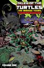 Comic-Cover: "Tales of the Teenage Mutant Ninja Turtles: The Mirage Years Compendium, Volume One". Ninjas kämpfen.