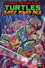 "Teenage Mutant Ninja Turtles - Turtle Power Pack Vol. 5." Illustration von vier anthropomorphen Schildkröten in Aktion.