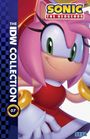 "The IDW Collection 07", "Sonic The Hedgehog". Eine rosa Figur mit grünen Augen und rotem Kleid, Illustration.
