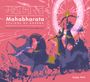 "Mahabharata: Designs of Dharma. An illustrated retelling of the classic epic. Sanjay Patel." Illustration zeigt Krieger auf Streitwagen.