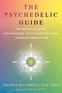 „THE PSYCHEDELIC GUIDE“ in lila, darunter: Prinzipien für psychospirituelle Transformation. Sternsymbol auf buntem Hintergrund.