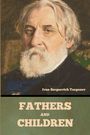Schrift: „Ivan Sergeevich Turgenev“, „Fathers and Children“. Ein Gemälde zeigt einen älteren Mann mit weißem Haar und Bart.