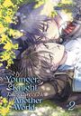 Titel: "My Younger Knight Takes Care of Me in Another World." Zwei Personen liegen nebeneinander im Gras.