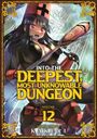 "INTO THE DEEPEST, MOST UNKNOWABLE DUNGEON. Volume 12. Story & Art by KAKERU." Eine Anime-Figur in schwarzer Kleidung.