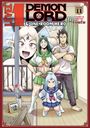"LEVEL 1 DEMON LORD & ONE ROOM HERO VOLUME 11 STORY & ART BY TOUFU" – Eine Illustration von drei Figuren in einem Zimmer.