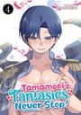 Text: "Tamamori's Fantasies Never Stop!" und "Story & Art by TATSUWAIPU". Junge Person mit blauen Haaren in Uniform.