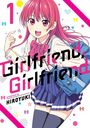 "1 Girlfriend, Girlfriend presented by HIROYUKI." Anime-Figur mit pinkem Haar, Schuluniform und Rucksack, fröhlicher Ausdruck.