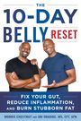 Weißer Text auf blauem Hintergrund: "THE 10-DAY BELLY RESET" von Morris Chestnut und Obi Obadike. Unten ein Segelboot-Logo.