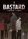 "5 BASTARD. Art: Youngchan Hwang. Story: Carnby Kim." Vier Personen, eine hält ein Bild, eine andere eine Waffe.